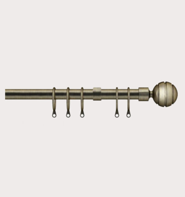 16-19mm Sliced Ball Antique Brass Extendable Metal Pole Set