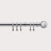16-19mm Sliced Ball Satin Silver Extendable Metal Pole Set